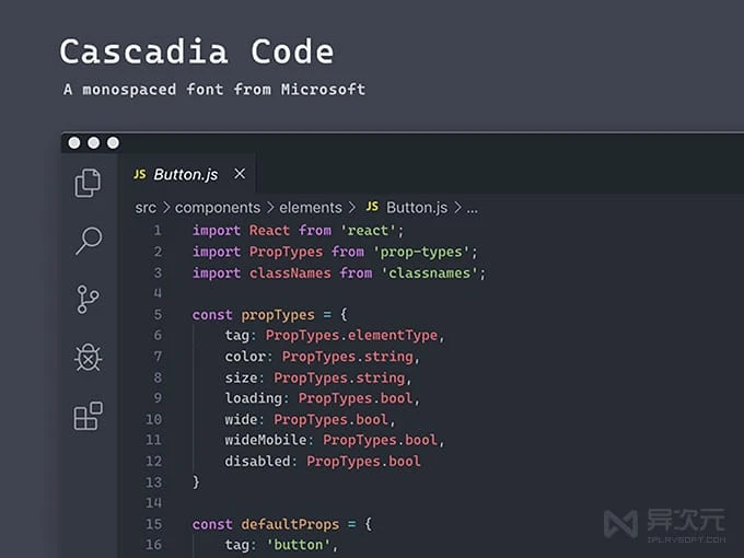 微软 Cascadia Code 编程字体 – 开源免费支持代码连字显示的开发和命令行专用字体